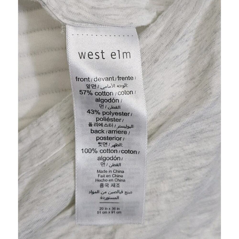 West Elm Light Heathered Gray Cotton Cloud Jersey 20x36 King 2 Pillowcase Shams - Picture 5 of 5